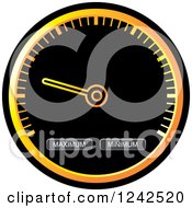 Round Black And Orange Dash Board Speedometer