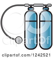 Clipart Of Blue Diving Kit Oxygen Tanks Royalty Free Vector Illustration