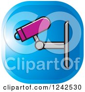 Clipart Of A Blue And Purple Cctv Surveillance Camera Icon Royalty Free Vector Illustration by Lal Perera