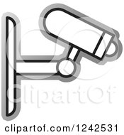 Clipart Of A Grayscale Cctv Surveillance Camera Royalty Free Vector Illustration by Lal Perera