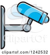 Clipart Of A Blue Cctv Surveillance Camera Royalty Free Vector Illustration by Lal Perera