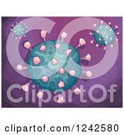 Clipart Of A Rotavirus Background Royalty Free Vector Illustration