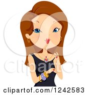Clipart Of A Woman Modeling Costume Jewelry Royalty Free Vector Illustration by BNP Design Studio