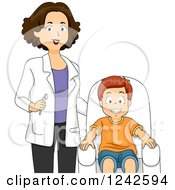 Poster, Art Print Of Female Dentist Standing By A Happy Smiling Boy