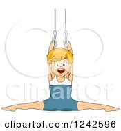 Clipart Of A Happy Gymnast Boy On The Rings Royalty Free Vector Illustration by BNP Design Studio