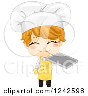 Poster, Art Print Of Happy Baker Boy Holding A Tray