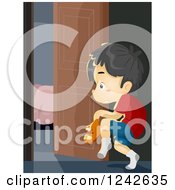 Poster, Art Print Of Boy Sneaking Out Of The House