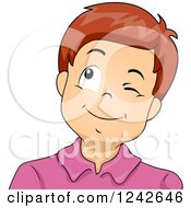 Poster, Art Print Of Boy Looking Up And Winking