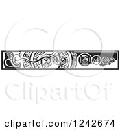 Poster, Art Print Of Black And White Woodcut Serpent And Viking Border