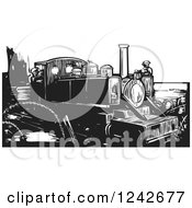 Poster, Art Print Of Black And White Woodcut Wwi Train And Engineers