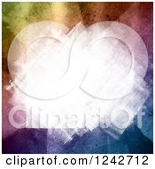 Poster, Art Print Of Colorful Dark Grungy Paint Background With White On The Center