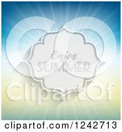 Clipart Of Enjoy Summer Text Over Rays On Gradient Royalty Free Vector Illustration