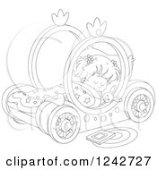 Poster, Art Print Of Black And White Girl Sleeping In A Carriage Bed