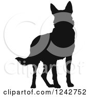 Poster, Art Print Of Black Silhouetted German Shepherd Dog Standing