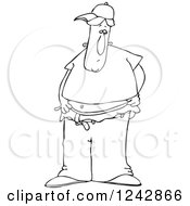 Clipart Of A Black And White Young Man Trying To Pull His Saggy Pants Up Over His Boxers Royalty Free Vector Illustration