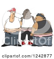 Clipart Of A Group Of Gangsters With Saggy Pants Royalty Free Illustration