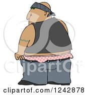 Rear View Of A Hispanic Gang Banger With Low Pants