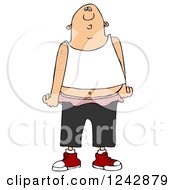 Clipart Of A White Gang Banger Man In Low Pants Royalty Free Illustration