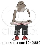 Clipart Of A Black Gang Banger Man In Low Pants Royalty Free Illustration