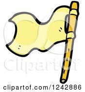 Clipart Of A Yellow Flag Royalty Free Vector Illustration