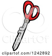 Clipart Of A Whistling Pair Of Scissors Royalty Free Vector Illustration by lineartestpilot