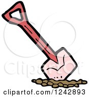 Clipart Of A Pink Shovel Royalty Free Vector Illustration