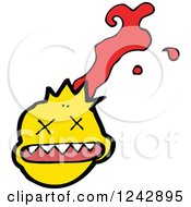 Clipart Of A Dead Bleeding Emoticon Royalty Free Vector Illustration by lineartestpilot