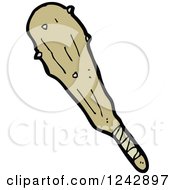 Clipart Of A Wooden Club Royalty Free Vector Illustration