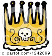 Clipart Of A Gold Crown With A Skull Royalty Free Vector Illustration by lineartestpilot