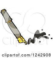 Clipart Of A Messy Fountain Pen Royalty Free Vector Illustration by lineartestpilot