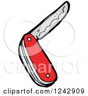 Clipart Of A Pocket Knife Royalty Free Vector Illustration by lineartestpilot