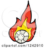 Clipart Of A Flaming Ball Royalty Free Vector Illustration by lineartestpilot