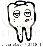 Clipart Of A Bored Tooth Royalty Free Vector Illustration by lineartestpilot