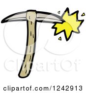 Clipart Of A Pickaxe Making Contact Royalty Free Vector Illustration by lineartestpilot