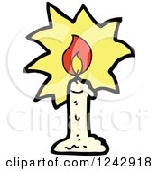 Clipart Of A Bright Candle Royalty Free Vector Illustration by lineartestpilot