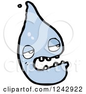 Clipart Of A Bored Water Drop Royalty Free Vector Illustration