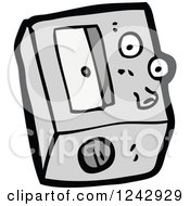 Clipart Of A Whistling Pencil Sharpener Royalty Free Vector Illustration by lineartestpilot