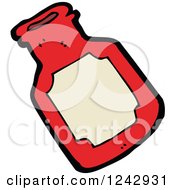 Clipart Of A Red Bottle Royalty Free Vector Illustration by lineartestpilot