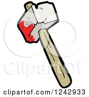 Clipart Of A Bloody Stone Hammer Royalty Free Vector Illustration by lineartestpilot
