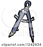 Clipart Of A Whistling Drawing Compass Royalty Free Vector Illustration