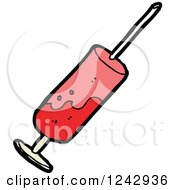 Clipart Of A Syringe With Blood Royalty Free Vector Illustration by lineartestpilot