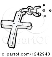 Poster, Art Print Of Christian Cross Pendant And Broken Chain