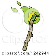 Clipart Of A Flaming Stick Royalty Free Vector Illustration