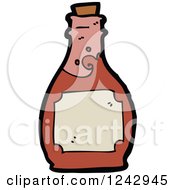 Clipart Of A Red Bottle Of Liquid Royalty Free Vector Illustration by lineartestpilot