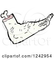 Clipart Of A Green Zombie Foot Royalty Free Vector Illustration by lineartestpilot