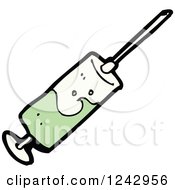 Clipart Of A Syringe With Green Liquid Royalty Free Vector Illustration by lineartestpilot