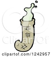 Clipart Of A Stocking With Green Goo Royalty Free Vector Illustration