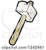Clipart Of A Stone Hammer Royalty Free Vector Illustration