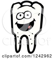 Clipart Of A Happy Tooth Royalty Free Vector Illustration by lineartestpilot