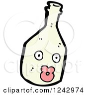 Clipart Of A Surprised Bottle Royalty Free Vector Illustration by lineartestpilot
